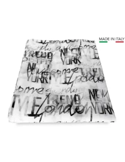 TENDA moderna SCRITTE cm.160X300 confezionata MADE in ITALY misto lino