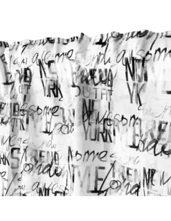 TENDA moderna SCRITTE cm.160X300 confezionata MADE in ITALY misto lino