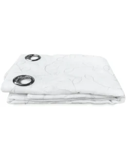 TENDA NOEMI ricamo MODERNO FOGLIA bianco cm. 140x290