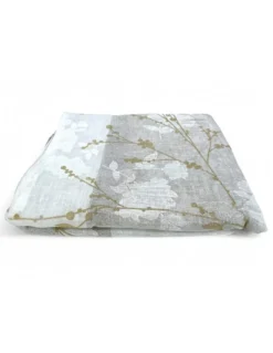 Tenda Olinka con Fiori e Lurex - 140x300 cm Beige - Semitrasparente Poliestere - Fettuccia Universale