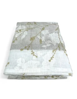 Tenda Olinka con Fiori e Lurex - 140x300 cm Beige - Semitrasparente Poliestere - Fettuccia Universale