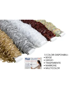 TENDA PABLO © a PERLINE anti insetti BEIGE in PVC antirumore con asta in METALLO