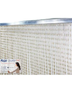 TENDA PABLO © a PERLINE anti insetti BEIGE in PVC antirumore con asta in METALLO