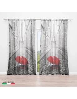 TENDA PARIGI CON L'OMBRELLO cm.160X240 confezionata MADE in ITALY misto lino