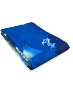 TENDA pesci e BARRIERA CORALLINA cm.160X300 confezionata MADE in ITALY misto lino