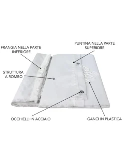TENDA rete ZANZARIERA da esterno GIARDINO BALCONE rombo unito BIANCO cm.150X250 qualità extra
