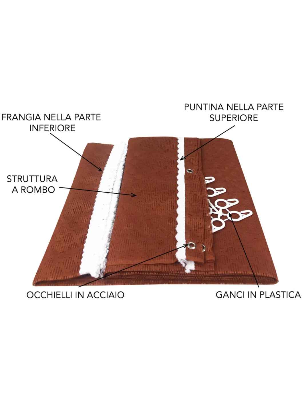 TENDA rete ZANZARIERA da esterno GIARDINO BALCONE rombo unito RUGGINE cm.150X250 qualità extra