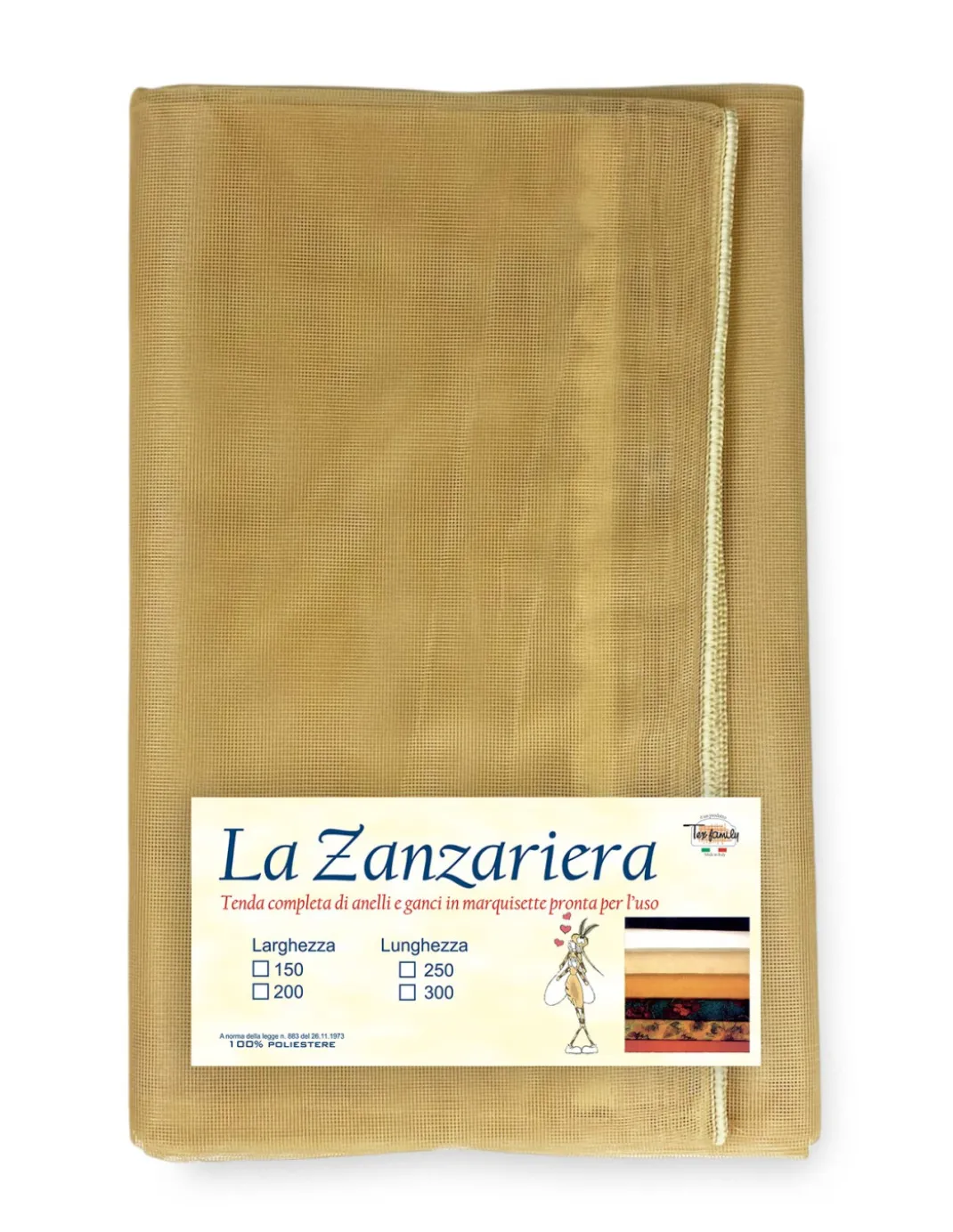 TENDA rete ZANZARIERA MARQUISETTE da esterno piombata in 8 misure diverse unito BEIGE