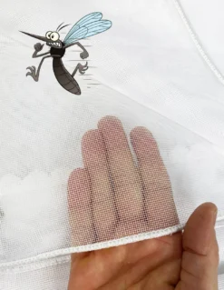 TENDA rete ZANZARIERA MARQUISETTE da esterno piombata in 8 misure diverse unito BIANCO