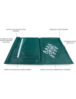 TENDA rete ZANZARIERA MARQUISETTE da esterno piombata in 8 misure diverse unito VERDE