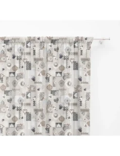 TENDA SHABBY beige cm.150X280 Tirolese confezionata MADE in ITALY