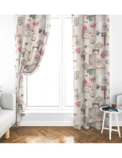 TENDA SHABBY rosso cm.150X280 Tirolese confezionata MADE in ITALY