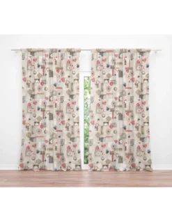 TENDA SHABBY rosso cm.150X280 Tirolese confezionata MADE in ITALY
