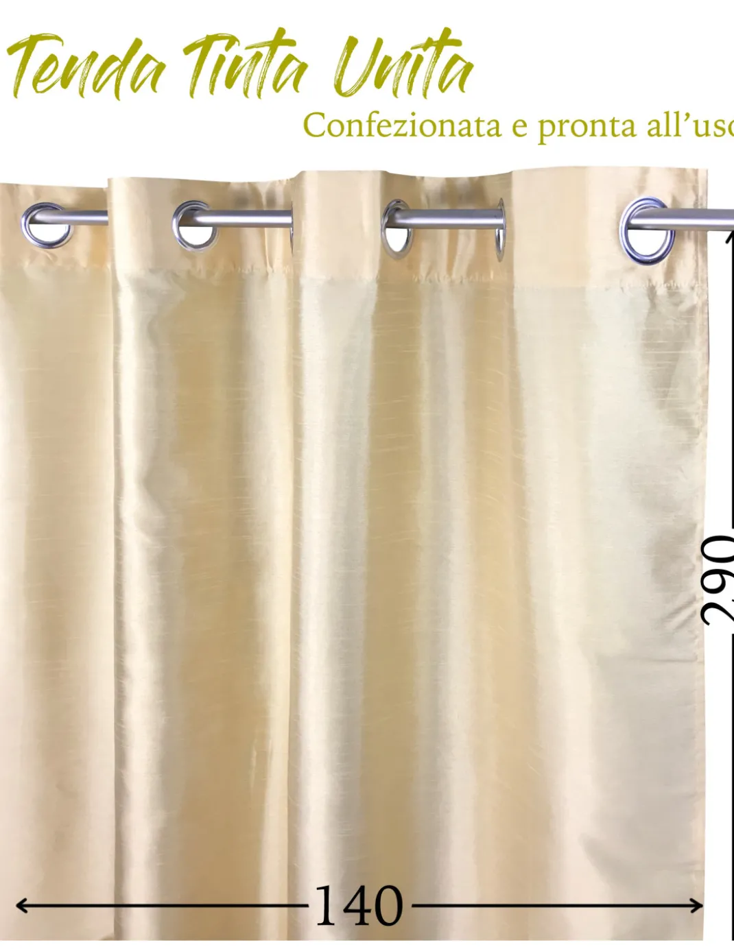 TENDA SHAY in tinta unita GIALLO ORO cm. 140X290 CONFEZIONATA