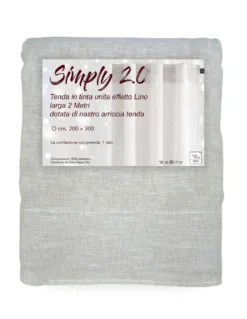 Tenda Simply 2.0 Beige Effetto Lino - 200x300 cm - con Fettuccia per Bastone o Binario - Tinta Unita Naturale
