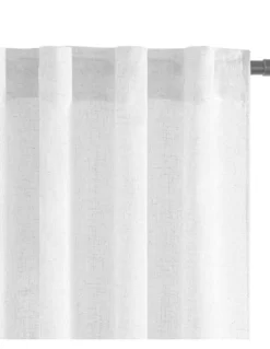 Tenda Simply 2.0 Bianco Effetto Lino - 200x300 cm - con Fettuccia per Bastone o Binario - Tinta Unita Naturale