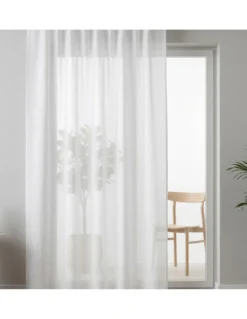 Tenda Simply 2.0 Bianco Effetto Lino - 200x300 cm - con Fettuccia per Bastone o Binario - Tinta Unita Naturale