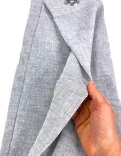 Tenda Simply Effetto Lino 140x300 cm Grigio - Tinta Unita Semitrasparente - Poliestere con Anelli - Stile Moderno