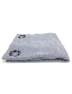 Tenda Simply Effetto Lino 140x300 cm Grigio - Tinta Unita Semitrasparente - Poliestere con Anelli - Stile Moderno