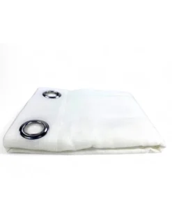 Tenda Simply Effetto Lino 140x300 cm Bianco - Tinta Unita Semitrasparente - Poliestere con Anelli - Stile Moderno