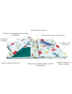 TENDA SOLE da esterno GIARDINO stampata PAPAVERI confezionata
