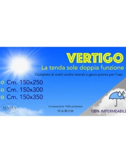 TENDA SOLE VERTIGO da esterno GIARDINO balcone RIGHINO GIALLO impermeabile e idrorepellente