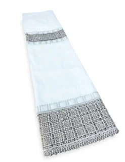 TENDA tendaggio EGITTO con PIZZO macramè grigio cm. 140x290