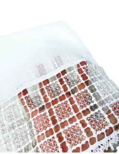 TENDA tendaggio EGITTO con PIZZO macramè bianco cm. 140x290