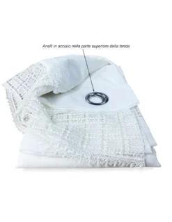 TENDA tendaggio EGITTO con PIZZO macramè bianco cm. 140x290