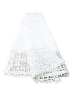 TENDA tendaggio EGITTO con PIZZO macramè bianco cm. 140x290