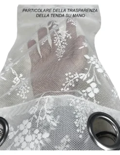 TENDA tendaggio ISABEL bianco cm. 140X280 CONFEZIONATA in PIZZO jacquard