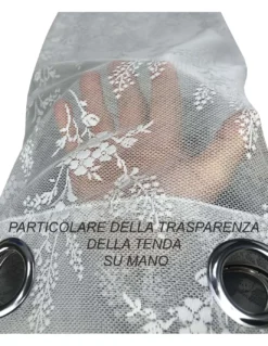 TENDA tendaggio ISABEL grigio cm. 140X280 CONFEZIONATA in PIZZO jacquard