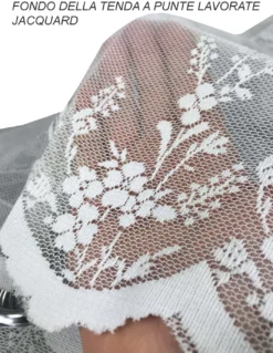 TENDA tendaggio ISABEL grigio cm. 140X280 CONFEZIONATA in PIZZO jacquard