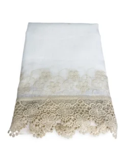 TENDA tendone PIZZO MACRAMÈ FIORE beige CM.140X280 confezionata