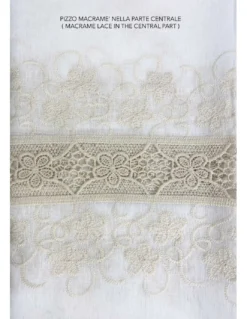 TENDA tendone PIZZO MACRAMÈ FIORE beige CM.140X280 confezionata
