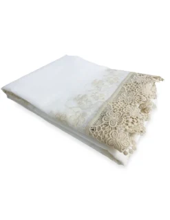 TENDA tendone PIZZO MACRAMÈ FIORE beige CM.140X280 confezionata