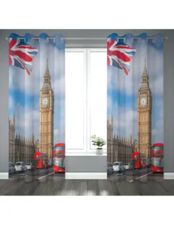 TENDA tendone TENDAGGIO CITY confezionata cm. 140x290 LONDRA Big Ben bus