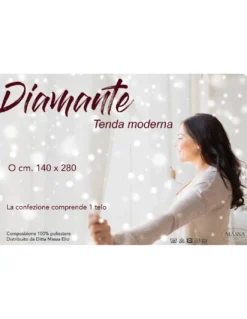 TENDA TINTA UNITA DIAMANTE BORDÒ CM. 140X280 CONFEZIONATA