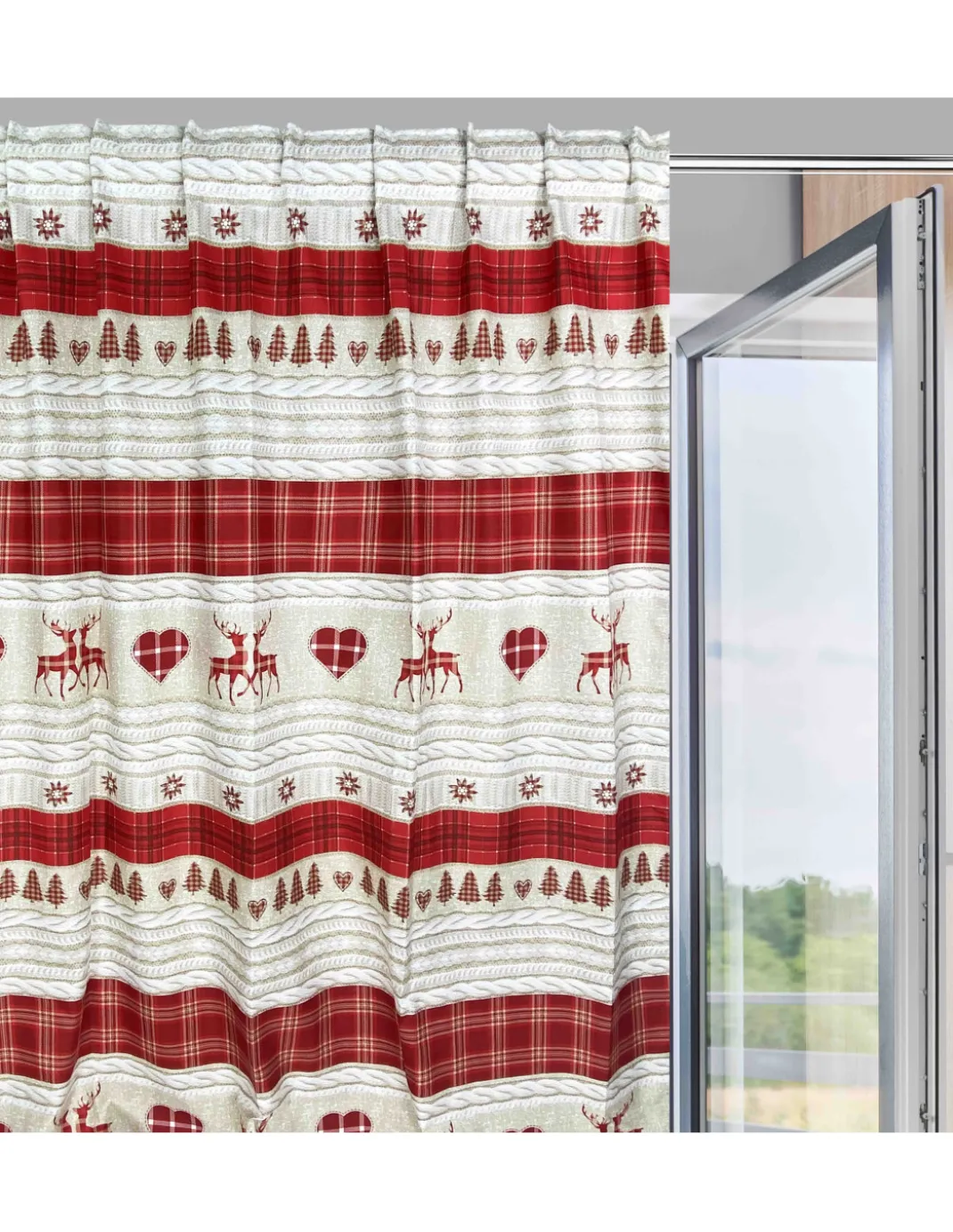 TENDA TIROLESE COASSOLO ROSSO in stile montanaro CM. 150X280 made in italy