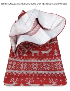 TENDA TIROLESE ROSSA MAGLIA cm.160X300 confezionata MADE in ITALY misto lino