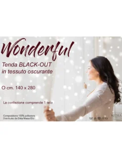 TENDA WONDERFUL in tinta unita GRIGIO CM. 140X280 BLACK OUT confezionata