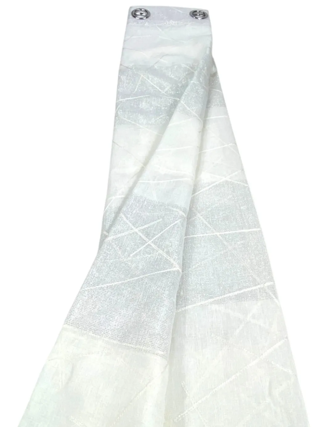 Tenda Yara Bianca Ricamata - Pannello Moderno 140x300 cm Poliestere - Effetto Lino, Trasparente, Occhielli Metallo