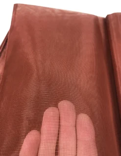 Tenda Zanzariera Marrone Unito - Rete Marquisette Fitta 100% Poliestere - Occhielli Acciaio, Pronta all'Uso, Made in Italy