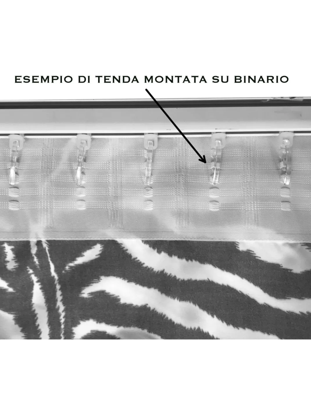 TENDA ZEBRA ZEBRATA BIANCO NERA CM. 140X280 MADE IN ITALY