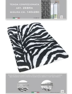 TENDA ZEBRA ZEBRATA BIANCO NERA CM. 140X280 MADE IN ITALY