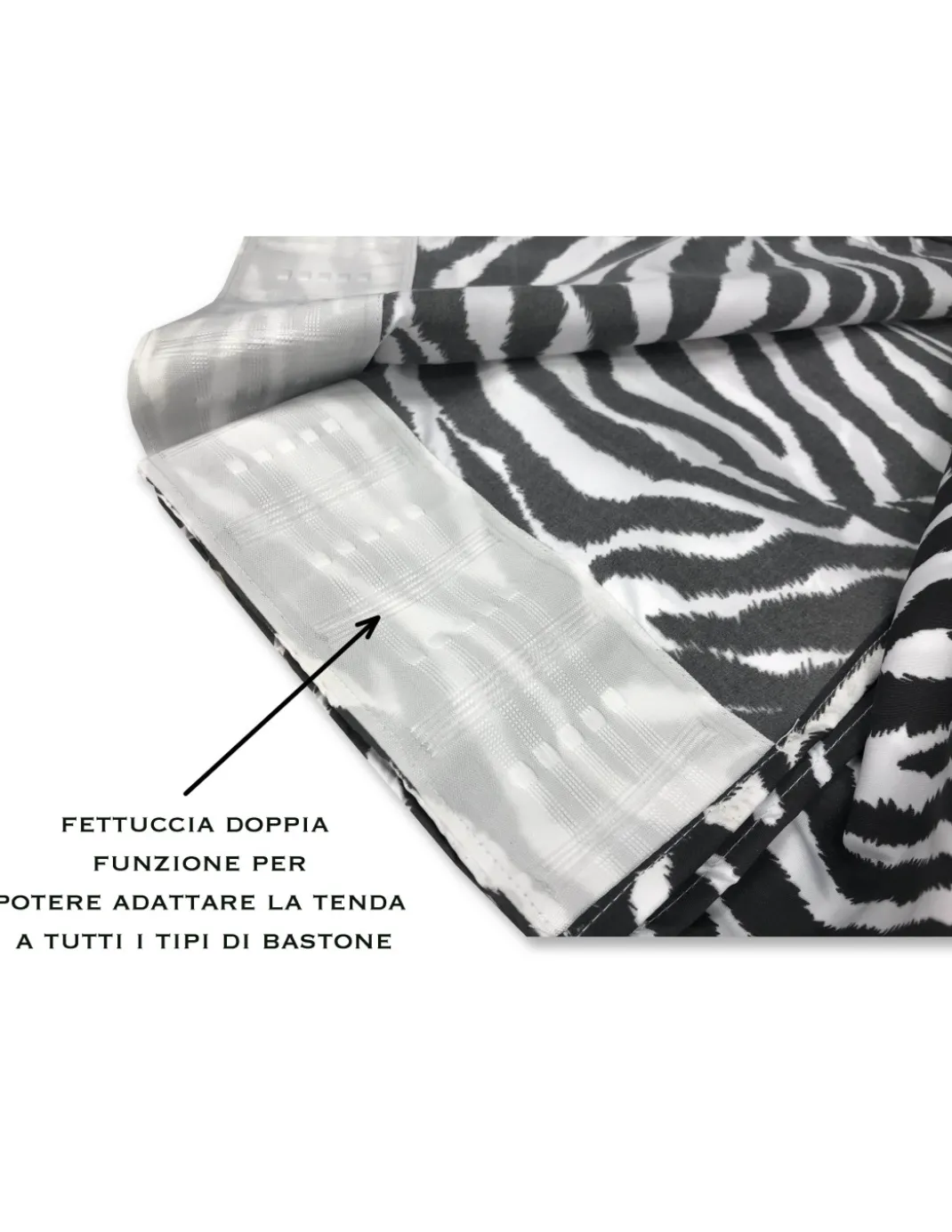 TENDA ZEBRA ZEBRATA BIANCO NERA CM. 140X280 MADE IN ITALY