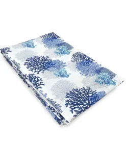 TENDINA vetro MODERNA larga 45 o 60 o 80 CORALLI BLU misto lino Made in Italy