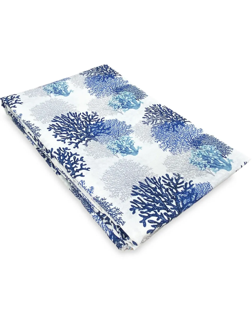 TENDINA vetro MODERNA larga 45 o 60 o 80 CORALLI BLU misto lino Made in Italy