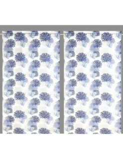 TENDINA vetro MODERNA larga 45 o 60 o 80 CORALLI BLU misto lino Made in Italy