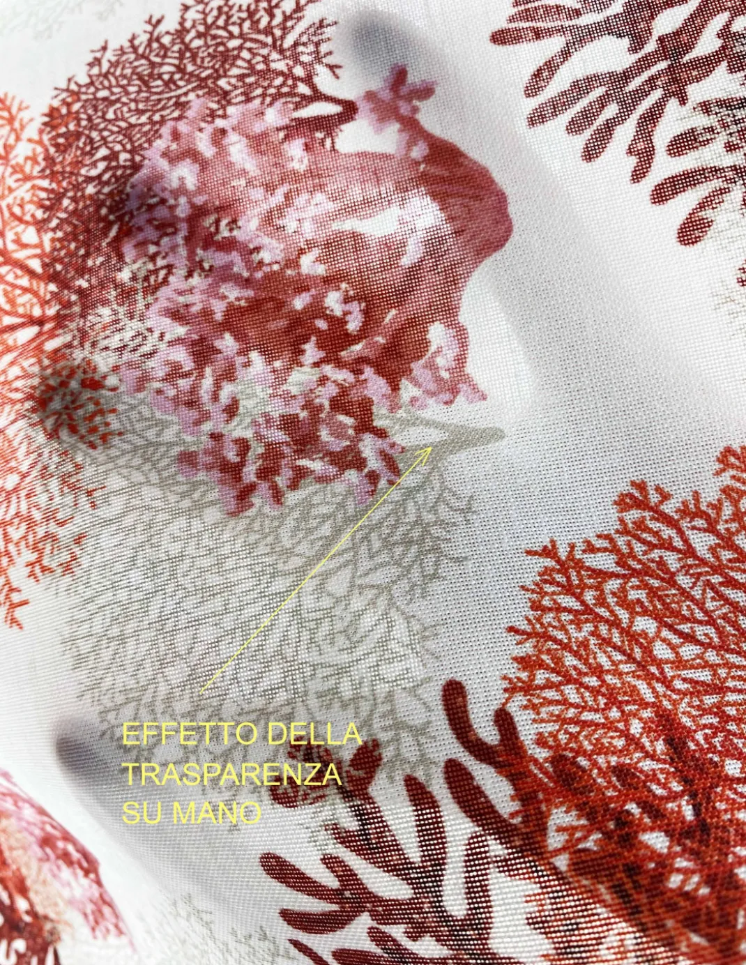 TENDINA vetro MODERNA larga 45 o 60 o 80 CORALLI ROSSO misto lino Made in Italy
